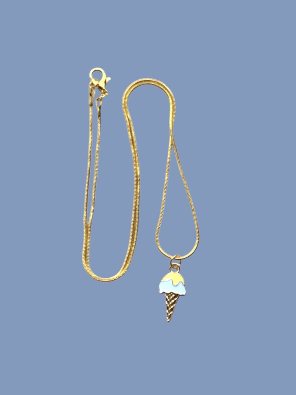 Ice Cream Gold White & Yellow Pendant Necklace - Picture 2 of 2